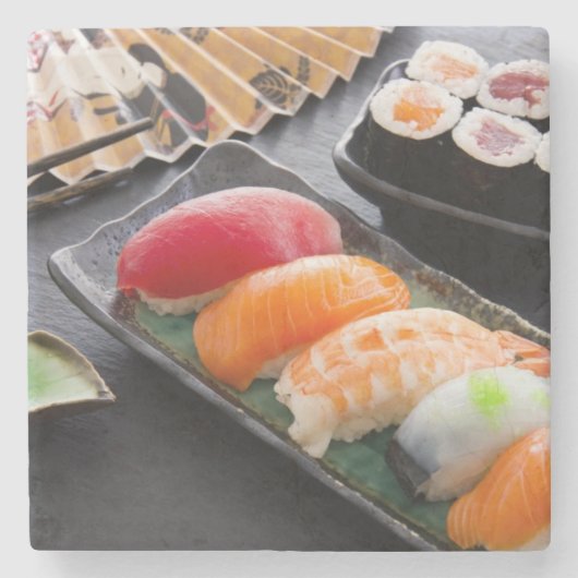 Sushi en rollen stenen onderzetter (Voorkant)