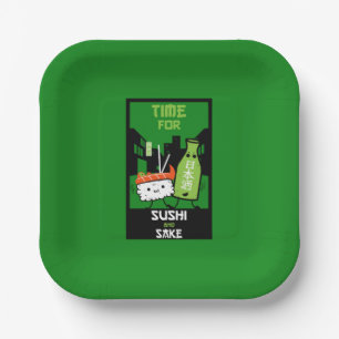 Sushi en Sake Foodies Papieren Bordje