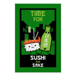 Sushi en Sake Foodies Perfect Poster