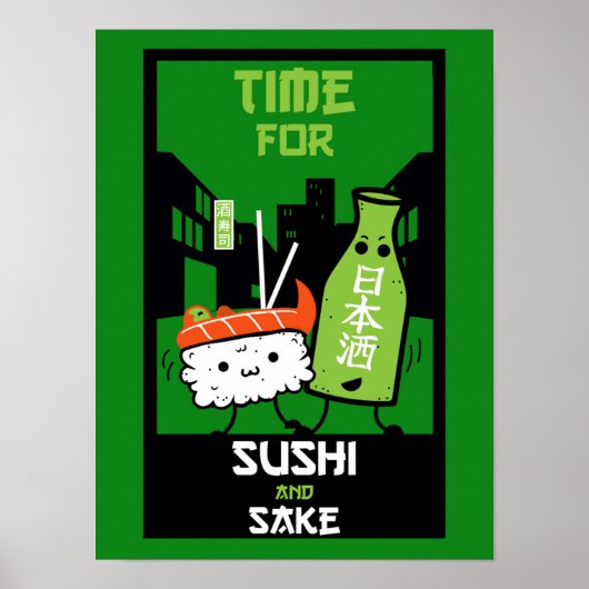 Sushi en Sake Foodies Poster (Voorkant)