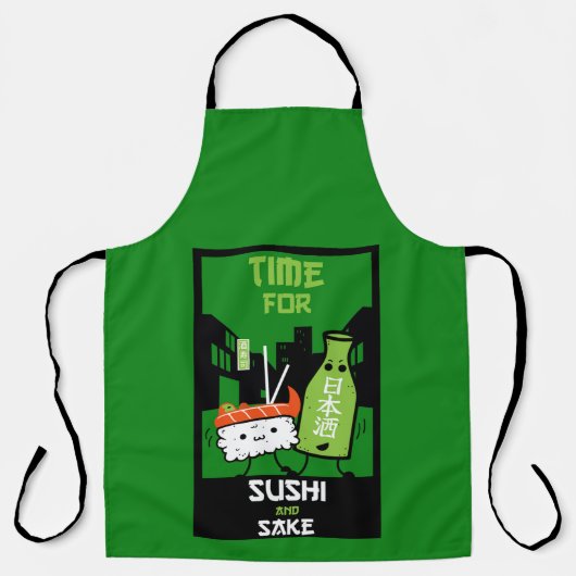 Sushi en Sake Foodies Schort (Voorkant)