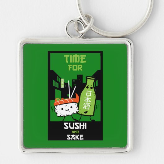 Sushi en Sake Foodies Sleutelhanger (Voorkant)