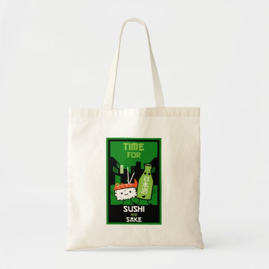 Sushi en Sake Foodies Tote Bag (Voorkant)