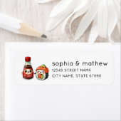 Sushi en Sojasaus Retour Adreslabels Etiket (Insitu)