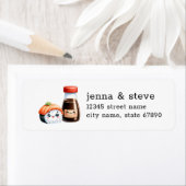 Sushi en Sojasaus Retour Adreslabels Etiket (Insitu)