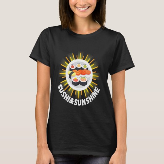 sushi en zon perfect voor japans eten t-shirt (Voorkant)