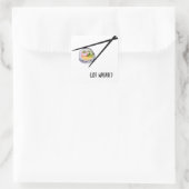 Sushi en zwarte stokjes vierkante sticker (Tas)