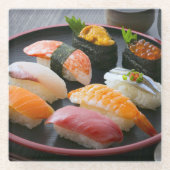 Sushi Enbu - Tastes spread across a Japanese black Glazen Onderzetter (Voorkant)