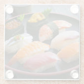 Sushi Enbu - Tastes spread across a Japanese black Glazen Onderzetter (Achterkant)