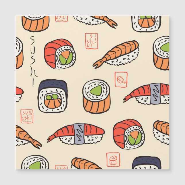Sushi eten, naadloos patroon ontwerp. (Voorkant)