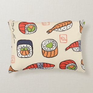 Sushi eten, naadloos patroon ontwerp. accent kussen
