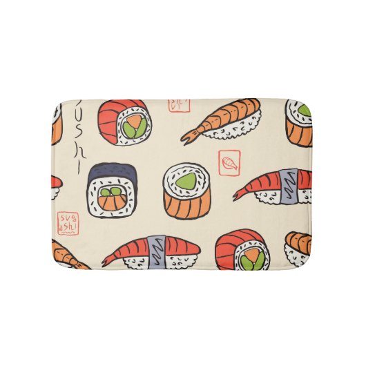 Sushi eten, naadloos patroon ontwerp. badmat (Voorkant)