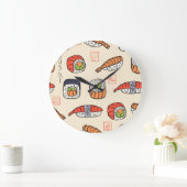 Sushi eten, naadloos patroon ontwerp. grote klok (Huis)