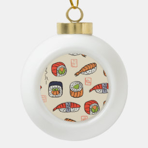Sushi eten, naadloos patroon ontwerp. keramische bal ornament