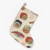 Sushi eten, naadloos patroon ontwerp. kleine kerstsok (Voorkant (Hangend))