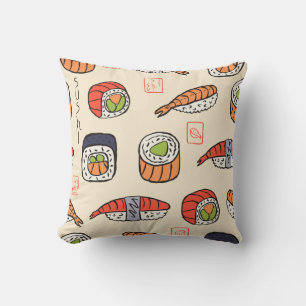 Sushi eten, naadloos patroon ontwerp. kussen