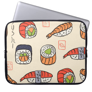 Sushi eten, naadloos patroon ontwerp. laptop sleeve