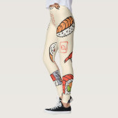 Sushi eten, naadloos patroon ontwerp. leggings (Links)