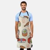 Sushi eten, naadloos patroon ontwerp. schort (Gedragen)