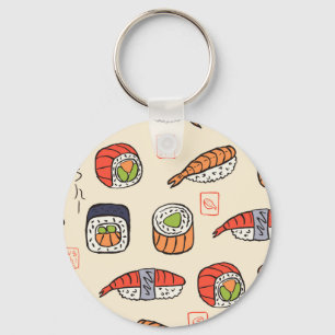 Sushi eten, naadloos patroon ontwerp. sleutelhanger