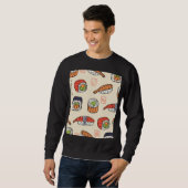 Sushi eten, naadloos patroon ontwerp. trui (Voorkant volledig)