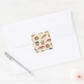 Sushi eten, naadloos patroon ontwerp. vierkante sticker (Envelop)