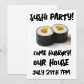 SUSHI FEEST! Aangepaste uitnodigingen (Voorkant / Achterkant)