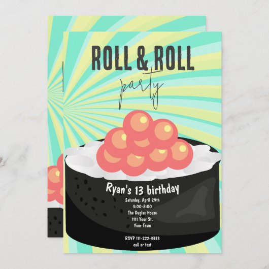 Sushi feest kaart (Voorkant / Achterkant)