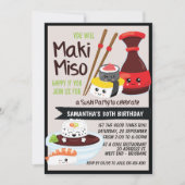 Sushi Feest Kawaii Uitnodiging (Voorkant)