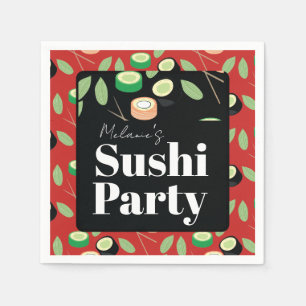 Sushi Feest Rolls Verjaardagsnaam Servet