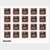 Sushi Feest Rolls Verjaardagsnaam Vierkante Sticker (Vel)