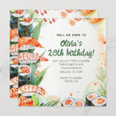 Sushi Feest Verjaardag Kaart (Voorkant / Achterkant)