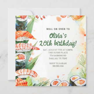 Sushi Feest Verjaardag Kaart