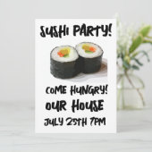 SUSHI FEESTJE! Aangepaste uitnodigingen (Staand voorkant)