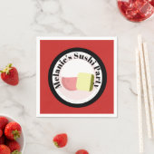 Sushi-feestrollen verjaardagsnaam servet (Insitu)