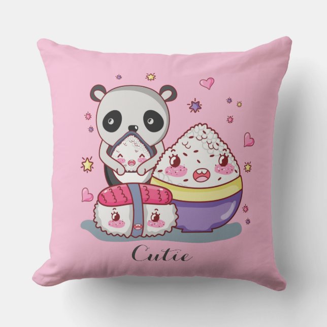 Sushi Finds Rolls Kawaii Sushi Kussen (Voorkant)