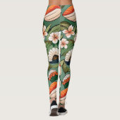 Sushi Floral Aangepast patroon Leggings (Achterkant)