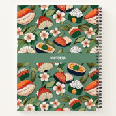 Sushi Floral Aangepast patroon Notitieboek (Achterkant)