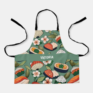 Sushi Floral Aangepast patroon Schort