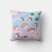 Sushi Flying in Pastel Galaxy Sky Kussen (Voorkant)