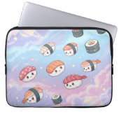 Sushi Flying in Pastel Galaxy Sky Laptop Sleeve (Voorkant)