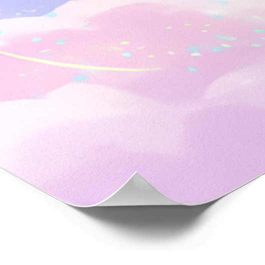 Sushi Flying in Pastel Galaxy Sky Poster (Hoek)