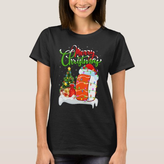 Sushi Food   Xmas Decorations Santa Sushi Christma T-shirt (Voorkant)