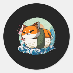 Sushi Fox Japanse Grote Golf Kanagawa Ronde Sticker