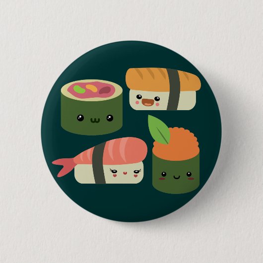 Sushi Friends Ronde Button 5,7 Cm (Voorkant)