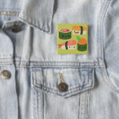 Sushi Friends Vierkante Button 5,1 Cm (In situ)