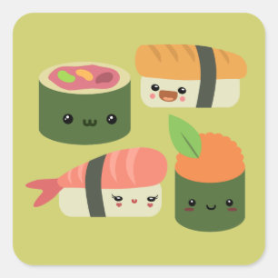 Sushi Friends Vierkante Sticker