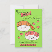 Sushi Friendship Kinder Classroom Valentijnen Kaar Bedankkaart (Voorkant)