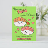 Sushi Friendship Kinder Classroom Valentijnen Kaar Bedankkaart (Staand voorkant)