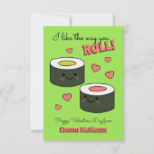 Sushi Friendship Kinder Classroom Valentijnen Kaar Bedankkaart (Voorkant)